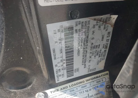 2007 Ford Expedition Eddie Bauer z USA, uszkodzony, nr VIN 1FMFU17507LA39231